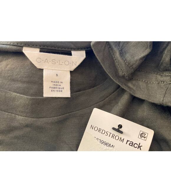 Caslon Lightweight Scoop Neck Cotton Long Sleeve Tee Shirt Top Sz Small Grey NWT - Picture 4 of 5